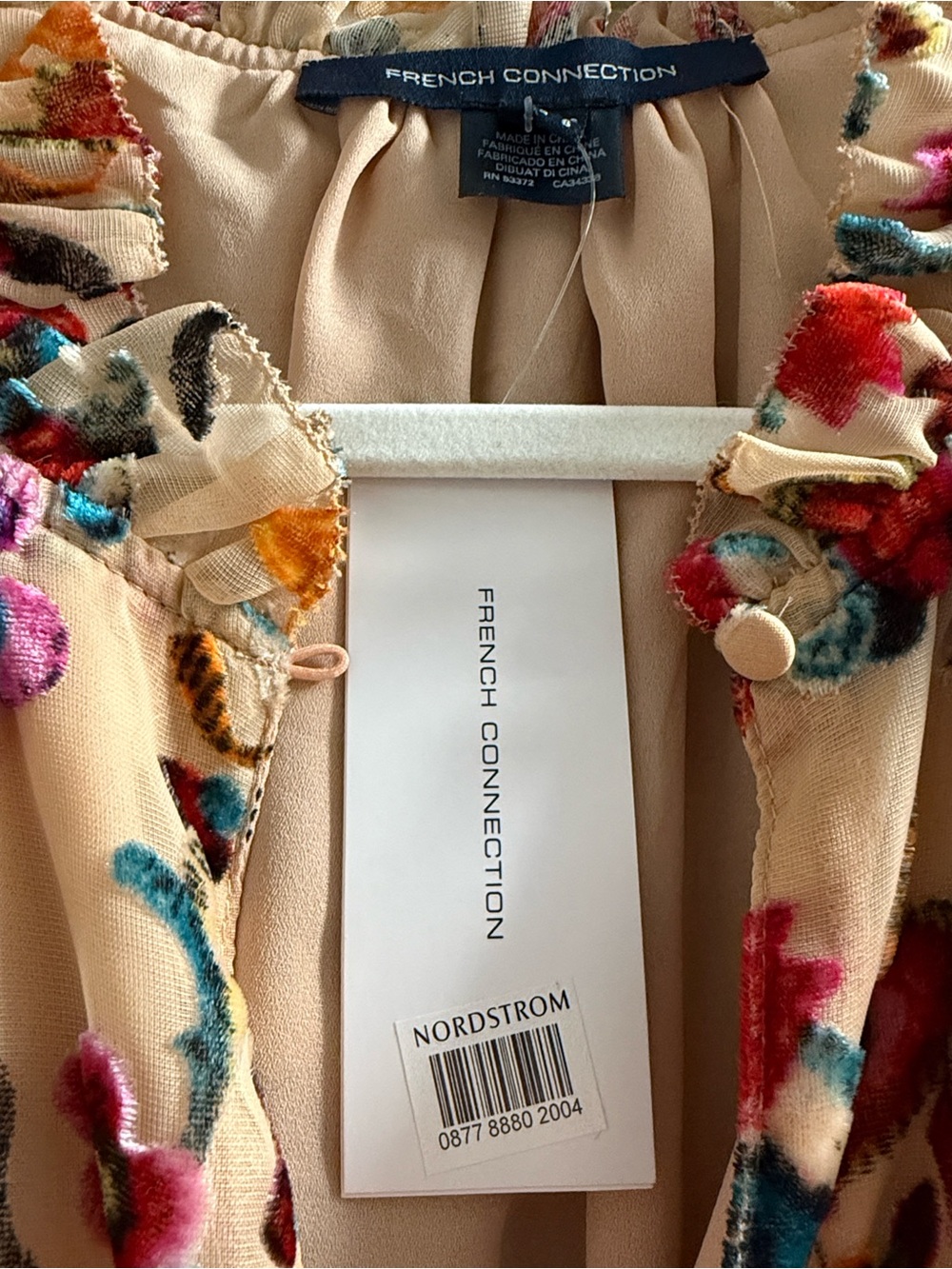 NWT French Connection Women's Avery Long Sleeve Burnout Floral Midi Dress - Picture 6 of 6